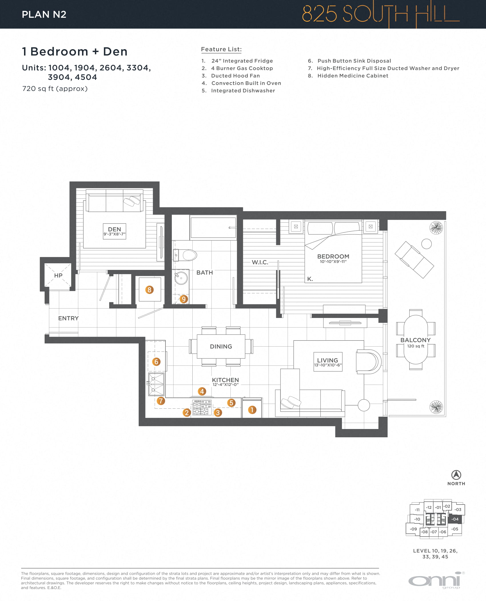 Floor plan for 1 bed, 1 bath, 720 sqft